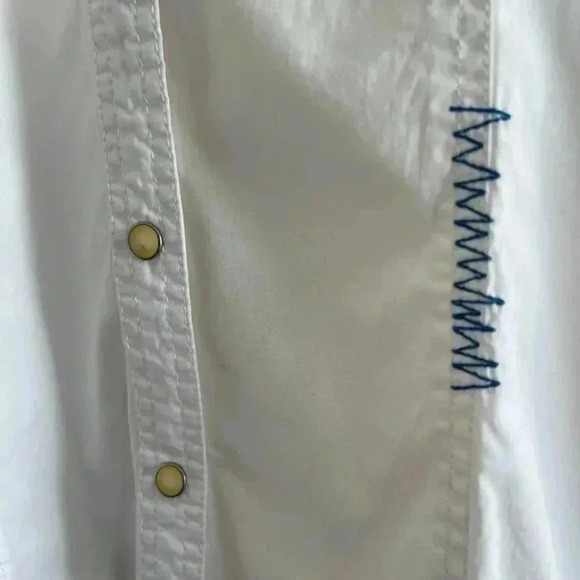Ryan Michael Embroidered Blue Floral White shirt - Picture 5 of 11